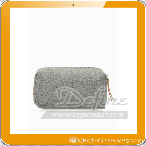 2017 New Arrival Grey Felt Cosmetic Bag Women Travel Makeup Bag